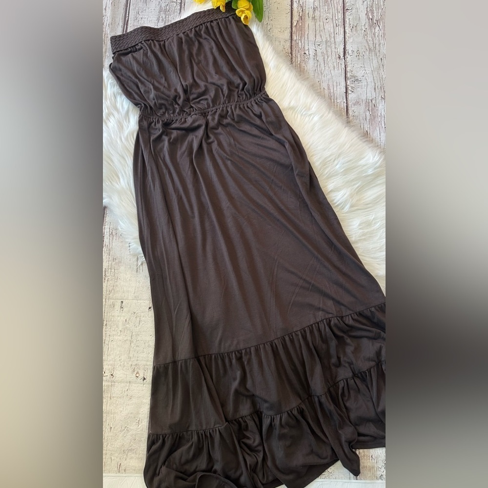 Women Long Flowing Maxi Brown Dress